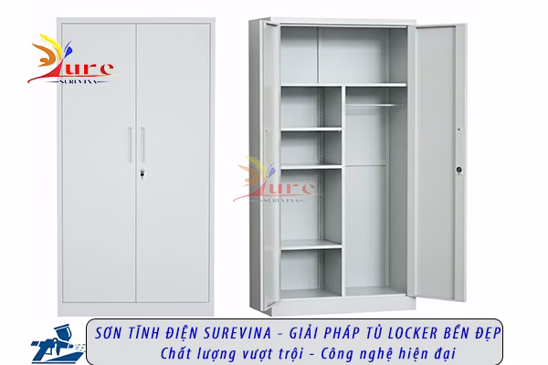 Sơn tĩnh điện tủ locker - giải pháp bền đẹp cho doanh nghiệp, trường học, nhà xưởng